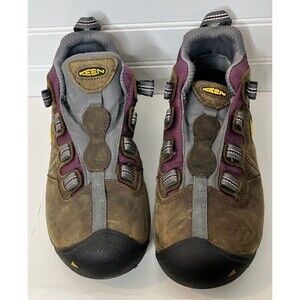 KEEN Shoe Utility Women 8M Detroit Low Steel Toe Work Safety Brown Purple Gray